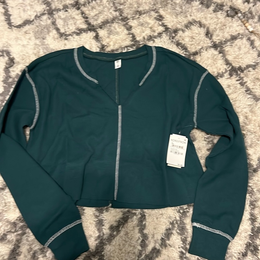 NWT: Crop Knit Henley
